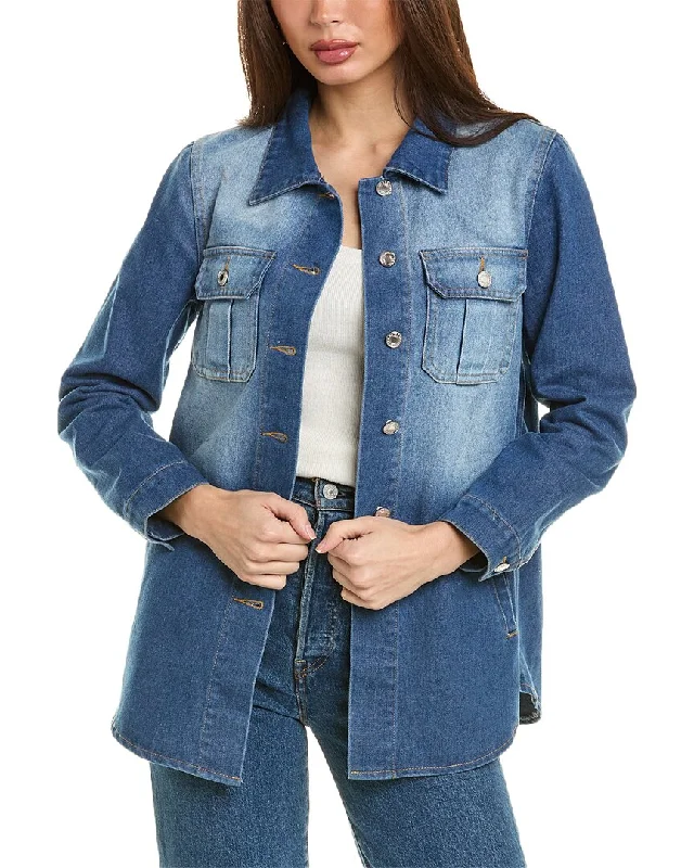 Pascale La Mode Denim Jacket Tiered Jacket Buttoned Jacket Zippered Jacket