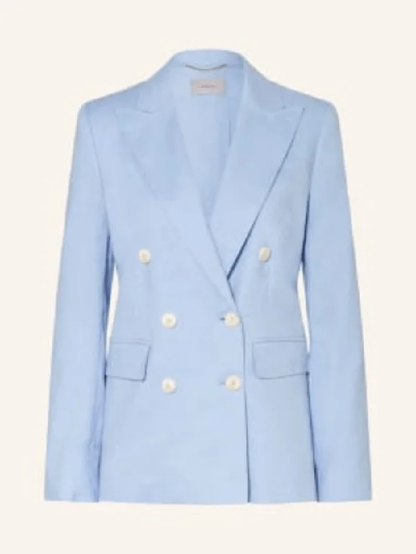 Marella Light Blue Ghianda Jacket 2330410532200 001 One-Shoulder Jacket Off-the-Shoulder Jacket Asymmetrical Jacket