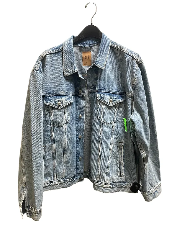 Jacket Denim By Gap In Blue Denim, Size: 2x Mesh Jacket Canvas Jacket Denim Jacket