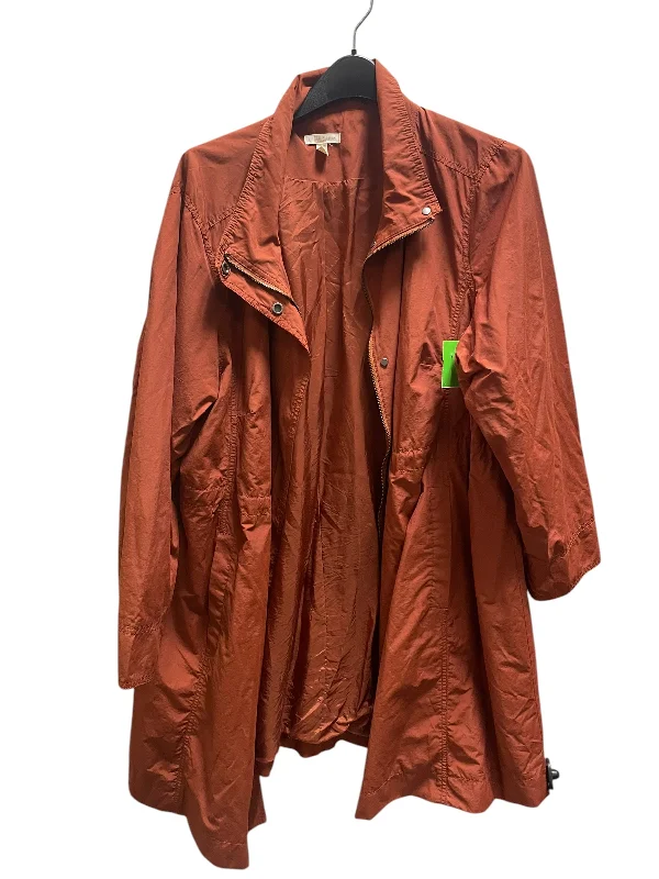 Jacket Moto By Eileen Fisher In Orange, Size: 2x Elasticated Jacket Padded Jacket Insulated Jacket