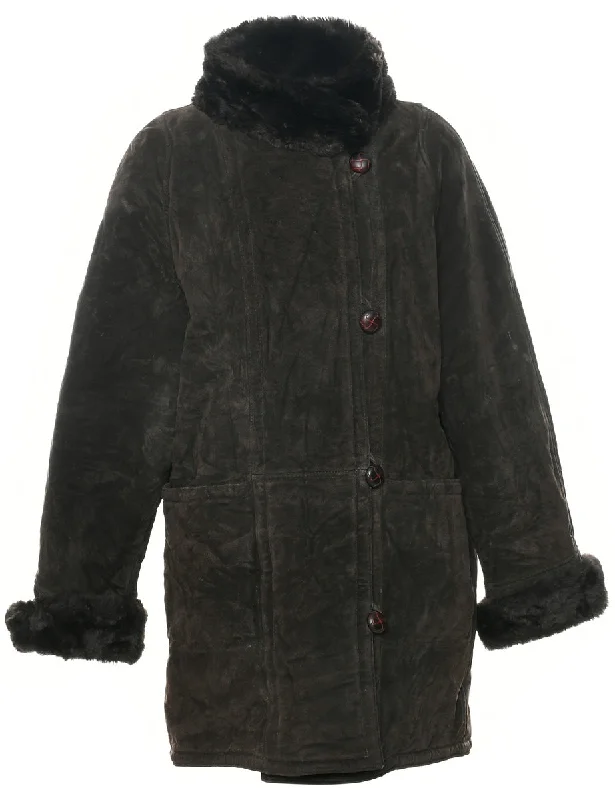 Marvin Richards Shearling Suede Jacket - M Fleece Jacket Down Jacket Feather Jacket