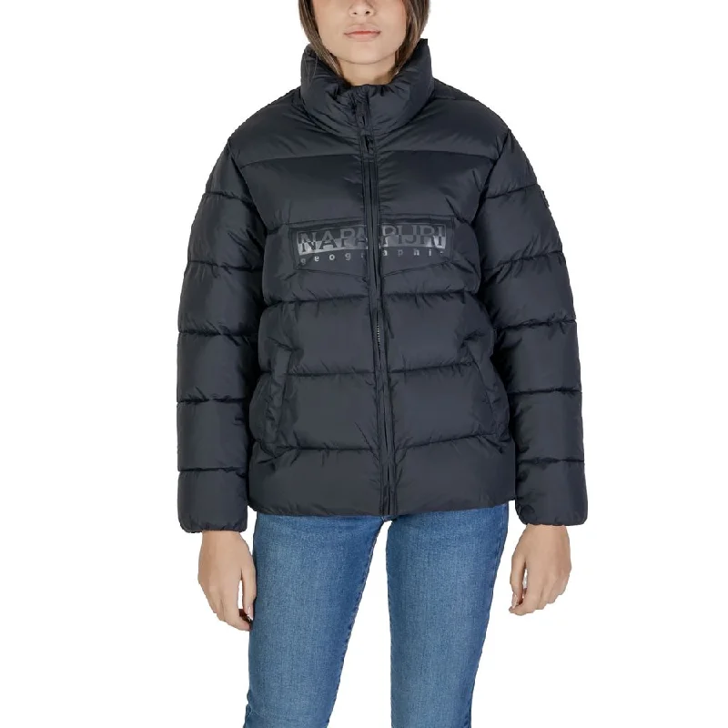 Napapijri Black Polyester Jackets & Coat Fleece Jacket Down Jacket Feather Jacket