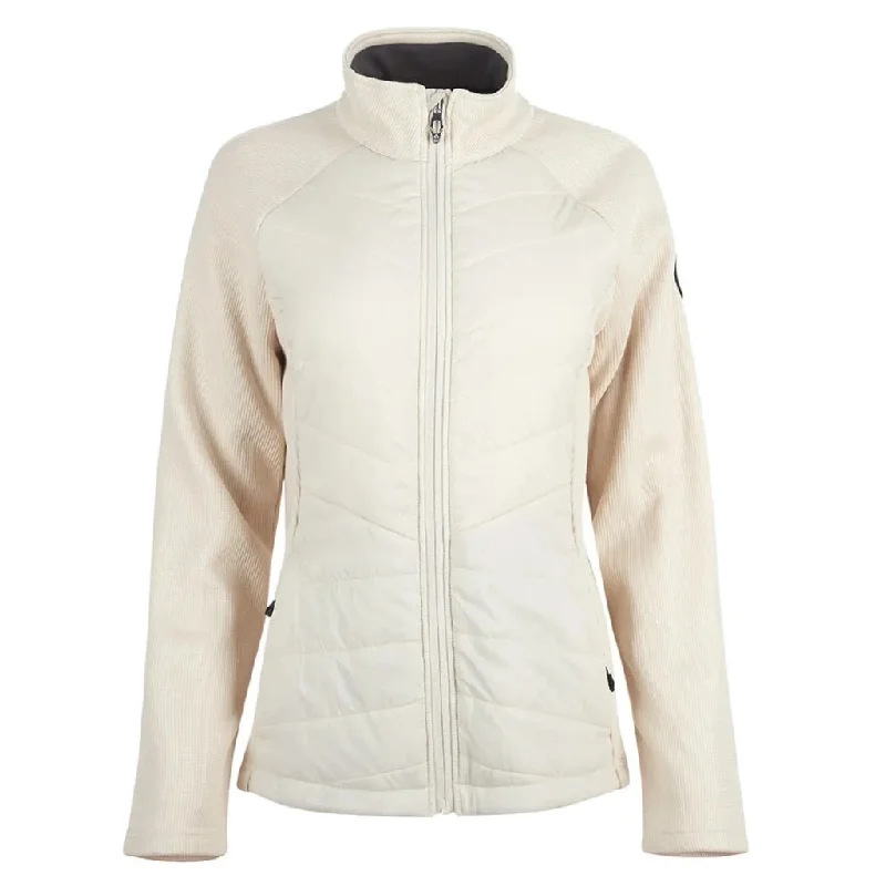 New Women's Spyder Nova Full-Zip Hybrid Jacket - Moonbeam Size L MSP$149 Embroidered Jacket Appliqued Jacket Beaded Jacket