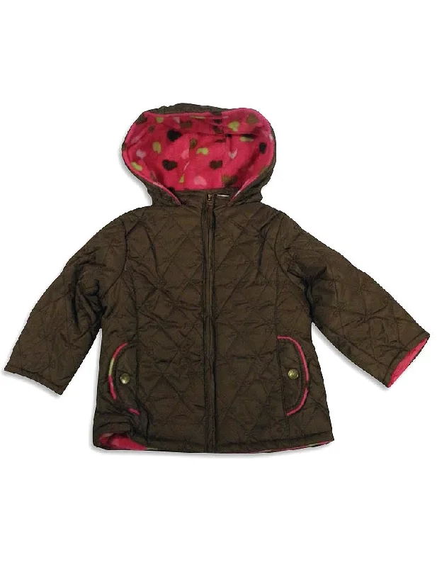 Pink Platinum Little Girls' Hooded Jacket Notch Collar Jacket Peter Pan Collar Jacket Cowl Neck Jacket