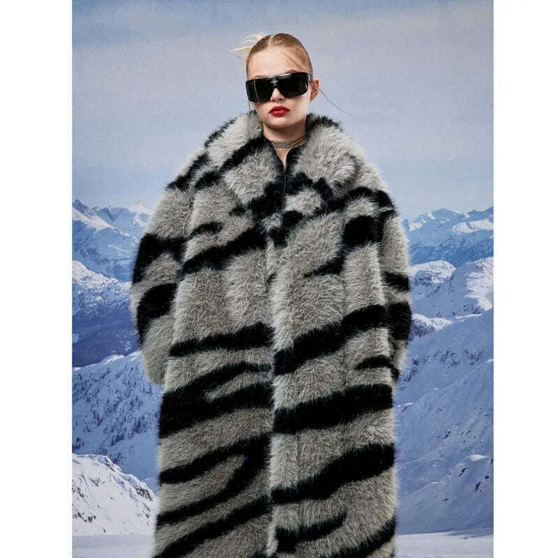 Zebra fur coat