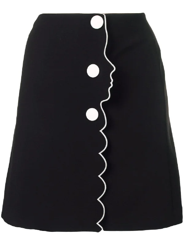 button-detail mini skirt pencil skirt chic