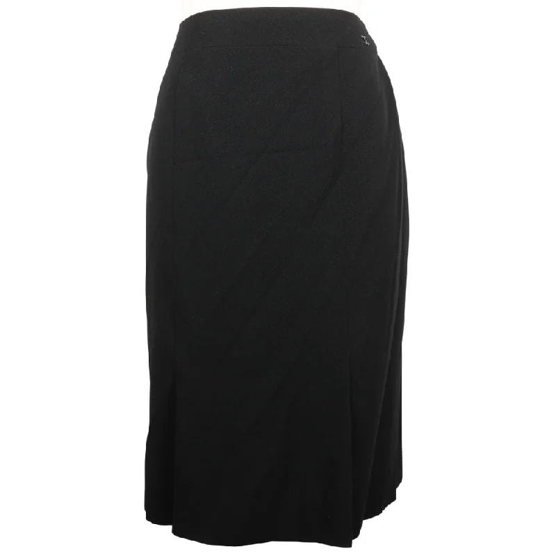 Chanel Wool Skirt Black Used lace skirt delicate