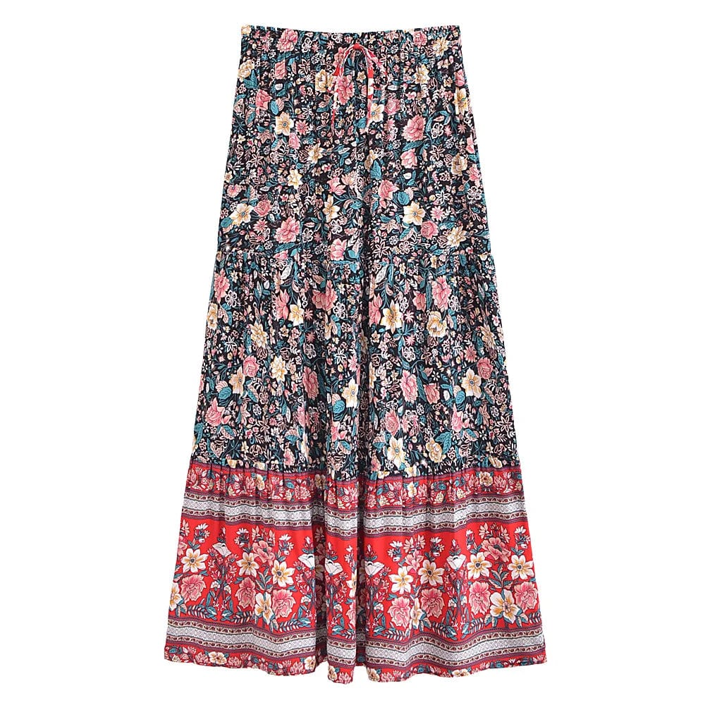 Delmar Floral Maxi Skirt cashmere skirt fine