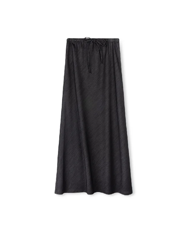 Draw String Denim Slip Skirt linen skirt airy