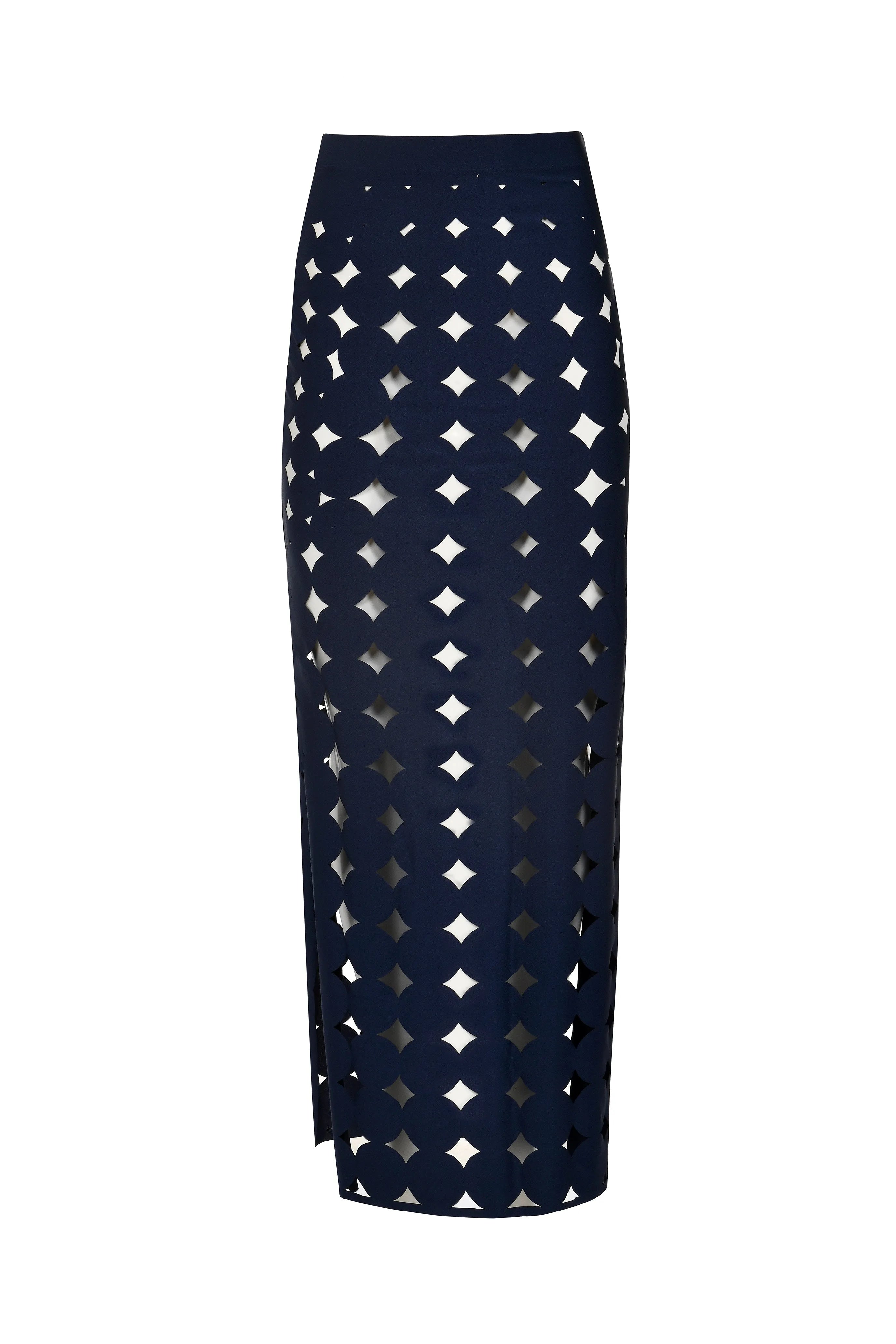 Emberheart Skirt - Navy leather skirt refined