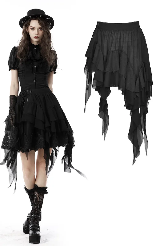 Gothic lolita irregular tasseled skirt KW218 lace skirt elegant