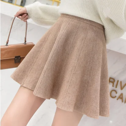 Harajuku Knit Pleated Skirt YV40736 corduroy skirt durable