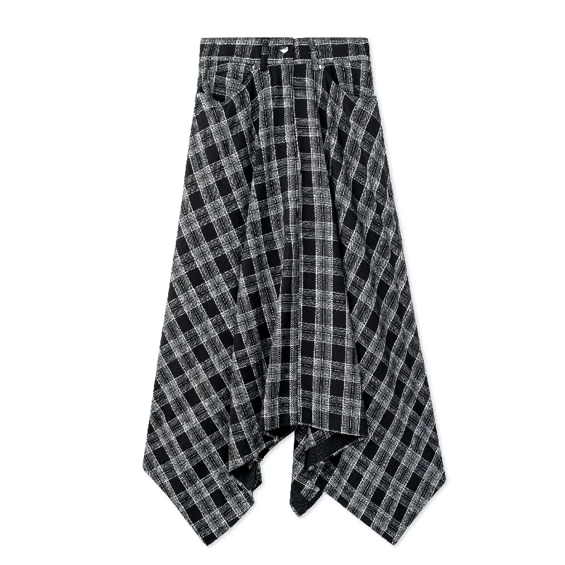 Plaid Kercheif Skirt - Grey/Black modal blend skirt