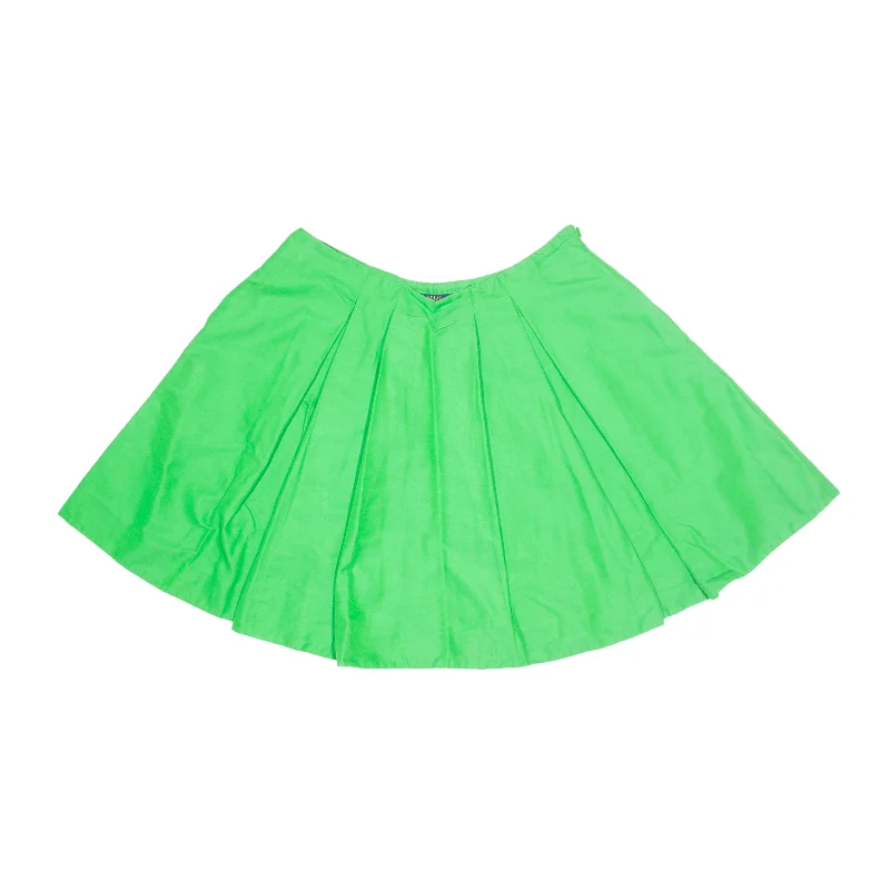 POLO RALPH LAUREN Wide Flare Pleat Short Skater Skirt Green Womens M lace skirt elegant