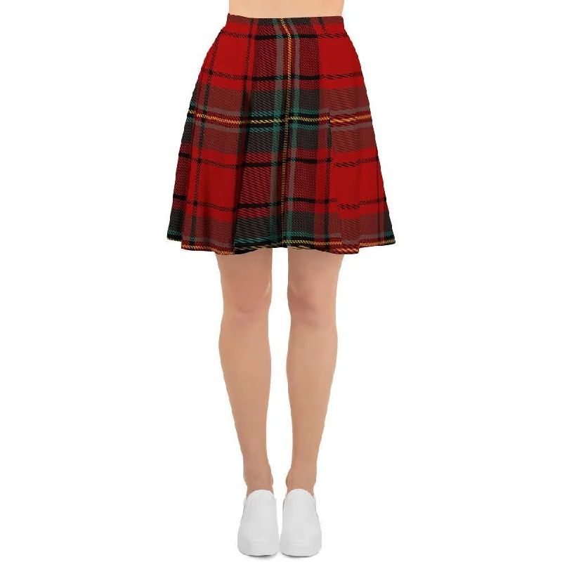 Red Plaid Tartan Women's Skirt leather skirt sleek