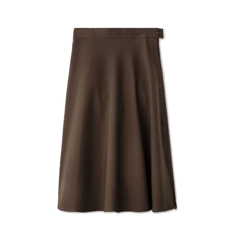 Signature Short Circle Skirt- Brown velvet skirt glossy