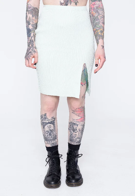 Urban Classics - Ladies Rib Knit Lightmint - Skirt linen skirt natural